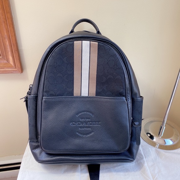 Coach Bags Coach Thompson Backpack In Signature Jacquard With Varsity Stripe Poshmark